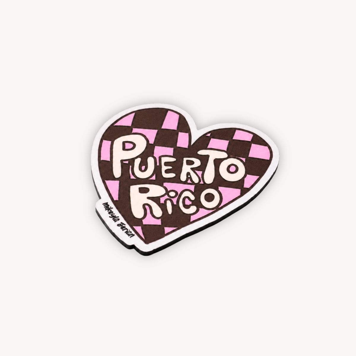 Corazón PR Checkered Magnet