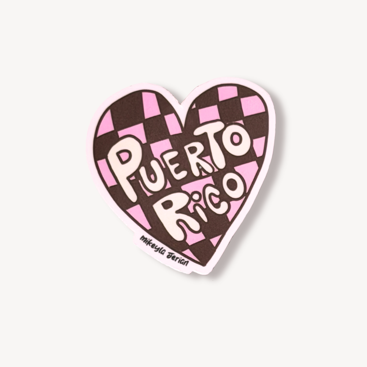 Corazón PR Checkered Sticker