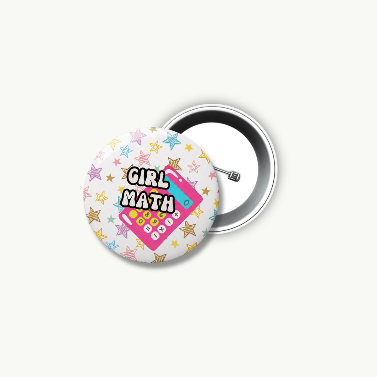 Girl Math Pin Button