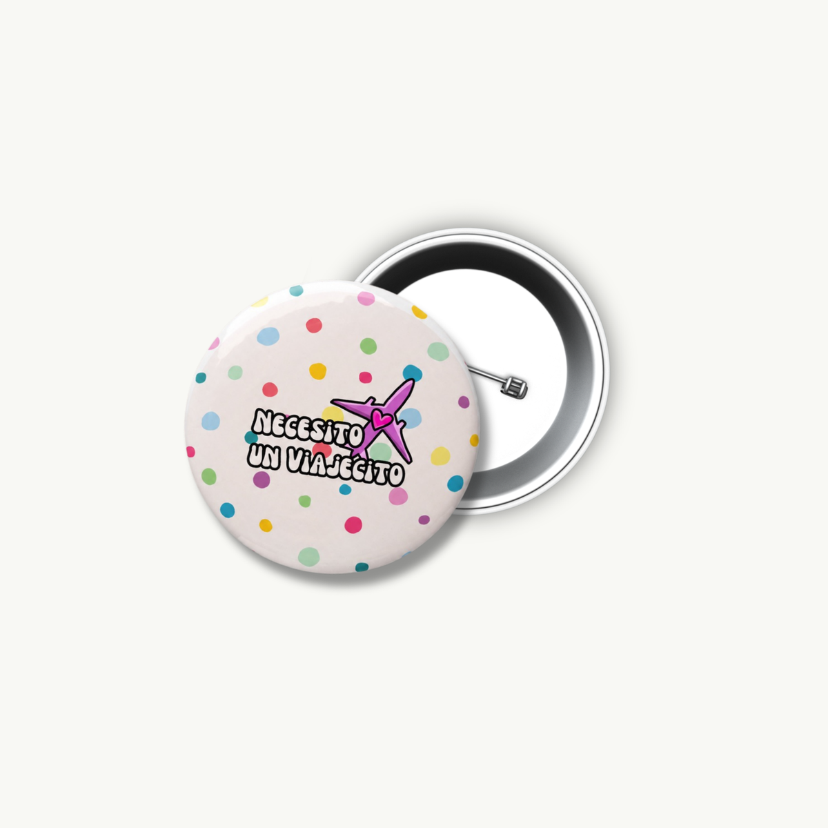 Necesito Un Viajecito Pin Button